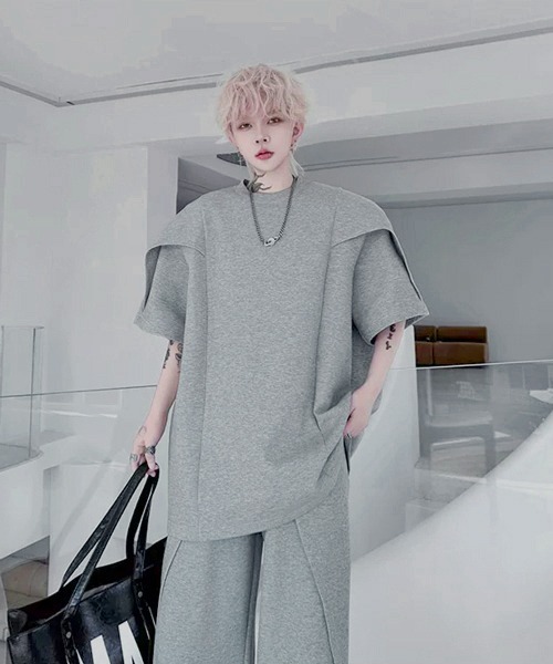 neos(ネオス)の「【NEOS】トップス Tシャツ ポリスウェット パンツ 上下 セットアップ 薄手 ワンマイルウェア ルームウェア 部屋着 ユニセックス メンズ レディース(セットアップ・メンズ・グレー/ブラック・MEDIUM/LARGE)」の12枚目の写真