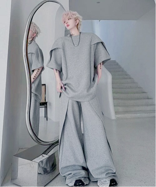 neos(ネオス)の「【NEOS】トップス Tシャツ ポリスウェット パンツ 上下 セットアップ 薄手 ワンマイルウェア ルームウェア 部屋着 ユニセックス メンズ レディース(セットアップ・メンズ・グレー/ブラック・MEDIUM/LARGE)」の14枚目の写真