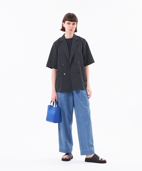 MACKINTOSH PHILOSOPHY(マッキントッシュ フィロソフィー)の「リネンミックスハーフスリーブジャケット(テーラードジャケット・レディース・ベージュ系その他4/ダークネイビー・38/36)」の3枚目の写真