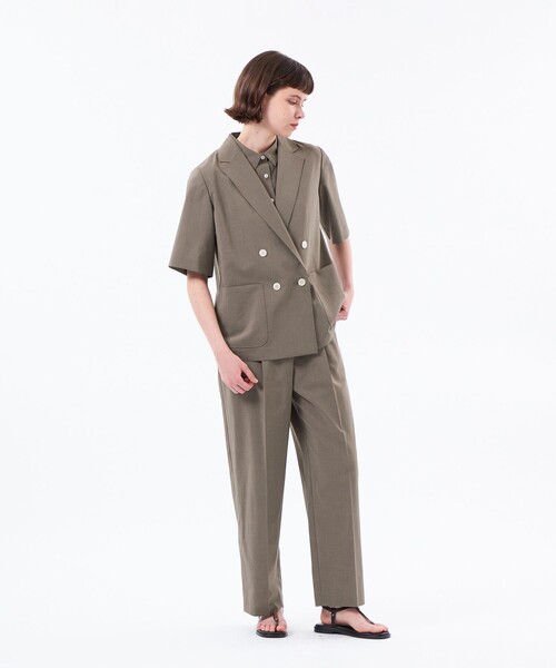 MACKINTOSH PHILOSOPHY(マッキントッシュ フィロソフィー)の「リネンミックスハーフスリーブジャケット(テーラードジャケット・レディース・ベージュ系その他4/ダークネイビー・38/36)」の4枚目の写真