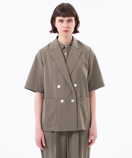 MACKINTOSH PHILOSOPHY(マッキントッシュ フィロソフィー)の「リネンミックスハーフスリーブジャケット(テーラードジャケット・レディース・ベージュ系その他4/ダークネイビー・38/36)」の5枚目の写真