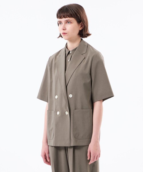 MACKINTOSH PHILOSOPHY(マッキントッシュ フィロソフィー)の「リネンミックスハーフスリーブジャケット(テーラードジャケット・レディース・ベージュ系その他4/ダークネイビー・38/36)」の6枚目の写真