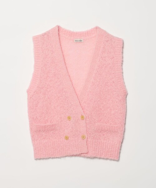 Steven Alan(スティーブンアラン)の「<Steven Alan>ウール モヘヤ ナイロン ダブルボタン ベスト(ベスト・レディース・ネイビー/ライトピンク/ライラック・FREE)」の3枚目の写真