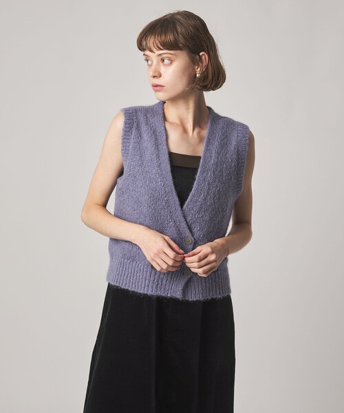 Steven Alan(スティーブンアラン)の「<Steven Alan>ウール モヘヤ ナイロン ダブルボタン ベスト(ベスト・レディース・ネイビー/ライトピンク/ライラック・FREE)」の4枚目の写真