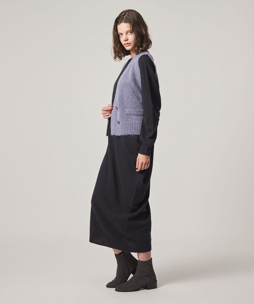 Steven Alan(スティーブンアラン)の「<Steven Alan>ウール モヘヤ ナイロン ダブルボタン ベスト(ベスト・レディース・ネイビー/ライトピンク/ライラック・FREE)」の7枚目の写真