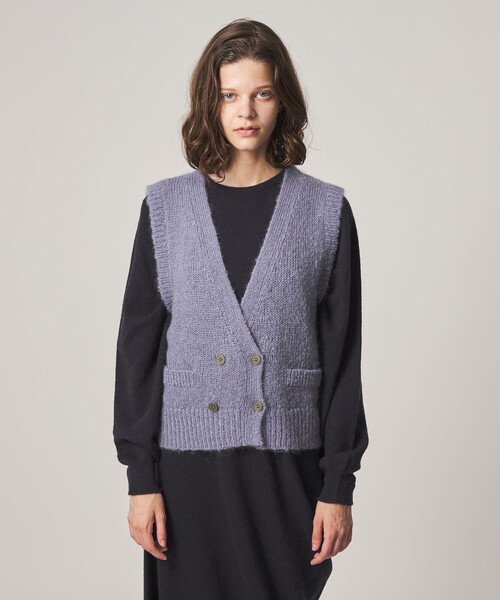 Steven Alan(スティーブンアラン)の「<Steven Alan>ウール モヘヤ ナイロン ダブルボタン ベスト(ベスト・レディース・ネイビー/ライトピンク/ライラック・FREE)」の11枚目の写真