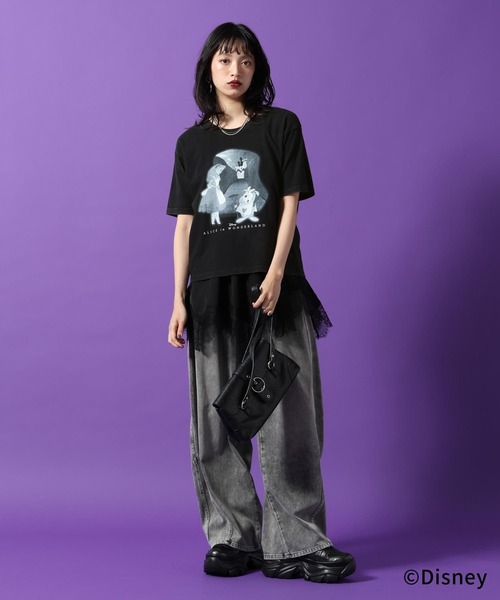 PAGEBOY(ページボーイ)の「Disney 【ふしぎの国のアリス】コンパクトT(Tシャツ/カットソー・レディース・オフホワイト/チャコールグレー・FREE)」の20枚目の写真