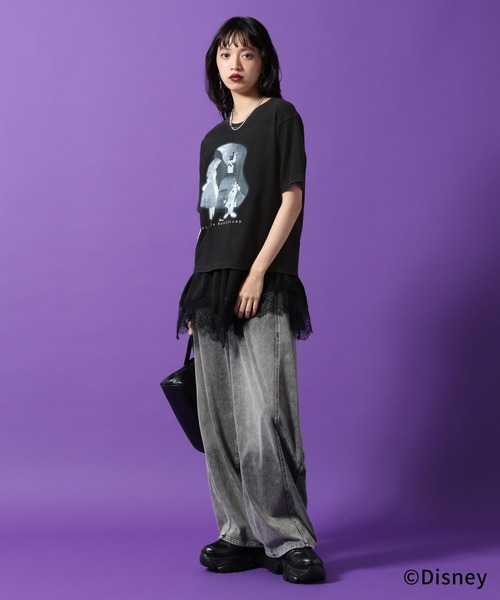 PAGEBOY(ページボーイ)の「Disney 【ふしぎの国のアリス】コンパクトT(Tシャツ/カットソー・レディース・オフホワイト/チャコールグレー・FREE)」の10枚目の写真