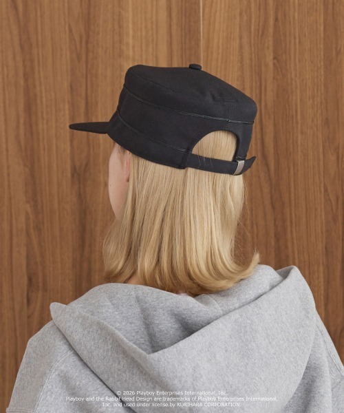PLAYBOY(プレイボーイ)の「PLAYBOY PILLBOX CAP / プレイボーイ(キャップ・レディース・ブラック/オリーブ・57~59cm)」の6枚目の写真