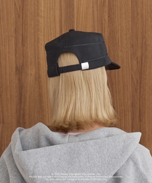 PLAYBOY(プレイボーイ)の「PLAYBOY PILLBOX CAP / プレイボーイ(キャップ・レディース・ブラック/オリーブ・57~59cm)」の7枚目の写真