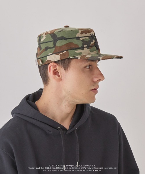 PLAYBOY(プレイボーイ)の「PLAYBOY PILLBOX CAP / プレイボーイ(キャップ・レディース・ブラック/オリーブ・57~59cm)」の5枚目の写真