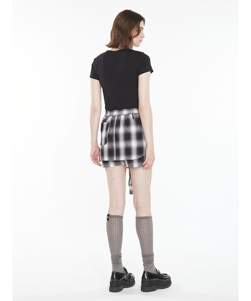 SORIN(ソリン )の「Shirt Layered Short Pants / シャツレイヤードショートパンツ(その他パンツ・レディース・カーキ/サックスブルー/チェック/ストライプ・38)」の16枚目の写真