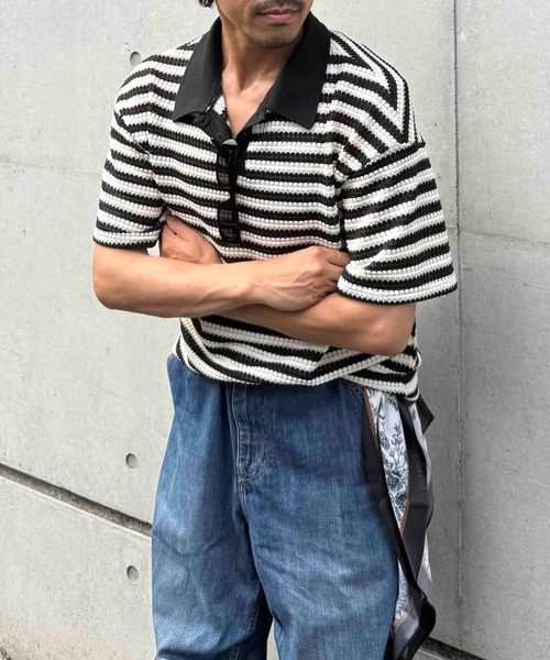AS KNOW AS plus(アズノゥアズプラス)の「☆クロシェ風半袖ポロプルオーバー【UNISEX ITEM】(ポロシャツ・レディース・ボルドー/ブラウン/ブラック・FREE)」の20枚目の写真