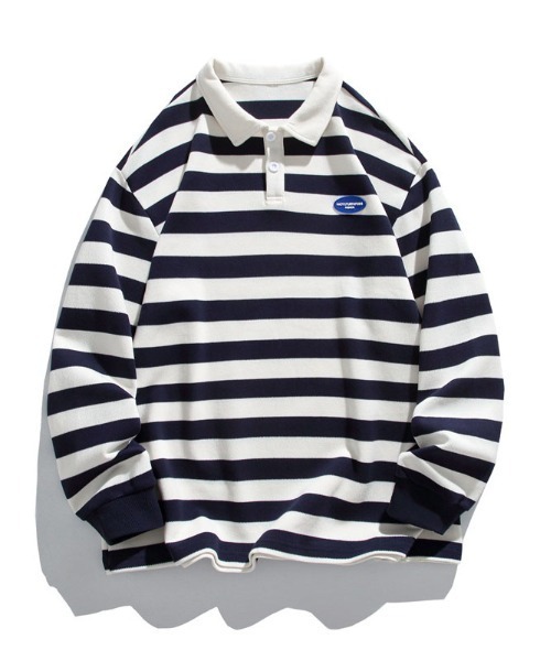 DOUBLE STEAL（ダブルスティール）の「DSワイドボーダーラガーポロ（ポロシャツ・メンズ・グリーン/ネイビー/ブラウン・X-LARGE/LARGE/MEDIUM）」の3枚目の写真