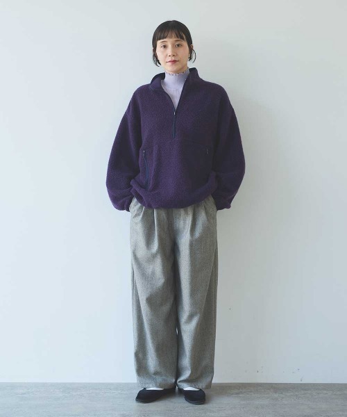 yuni（ユニ　）の「W/Ny Boa half zip cocoon pullover（その他トップス・レディース・パープル・FREE）」の2枚目の写真
