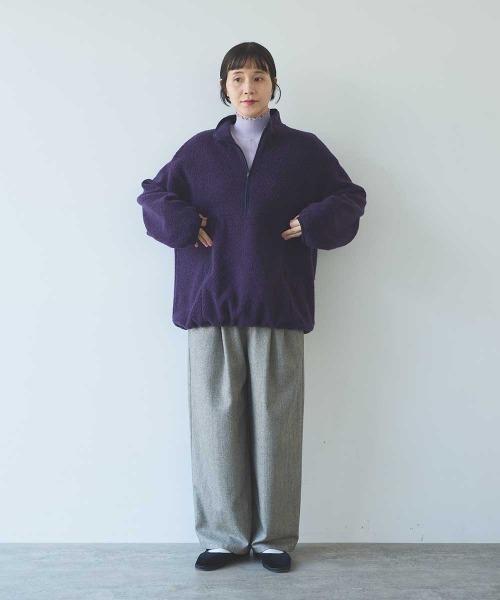 yuni（ユニ　）の「W/Ny Boa half zip cocoon pullover（その他トップス・レディース・パープル・FREE）」の3枚目の写真