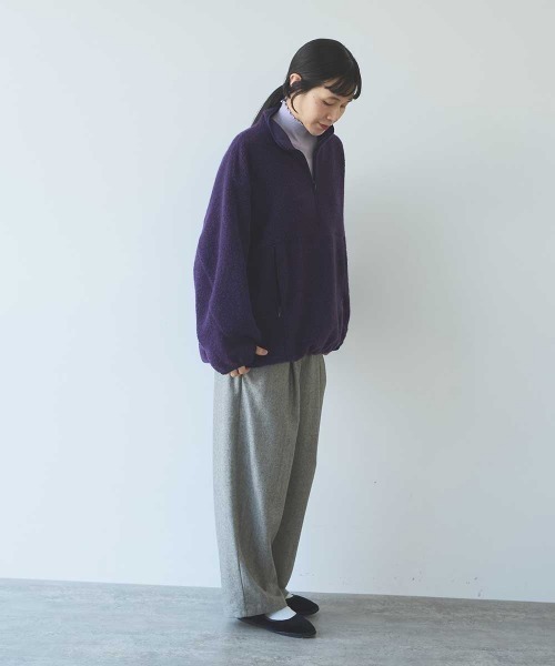 yuni（ユニ　）の「W/Ny Boa half zip cocoon pullover（その他トップス・レディース・パープル・FREE）」の4枚目の写真