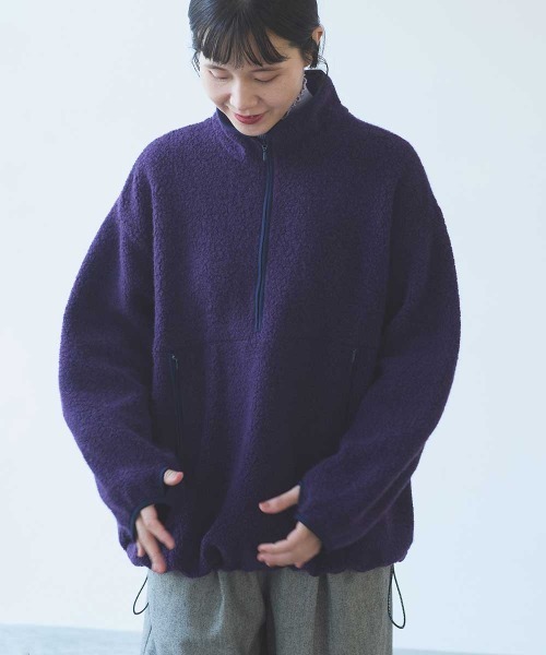 yuni（ユニ　）の「W/Ny Boa half zip cocoon pullover（その他トップス・レディース・パープル・FREE）」の6枚目の写真