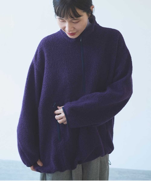 yuni（ユニ　）の「W/Ny Boa half zip cocoon pullover（その他トップス・レディース・パープル・FREE）」の7枚目の写真