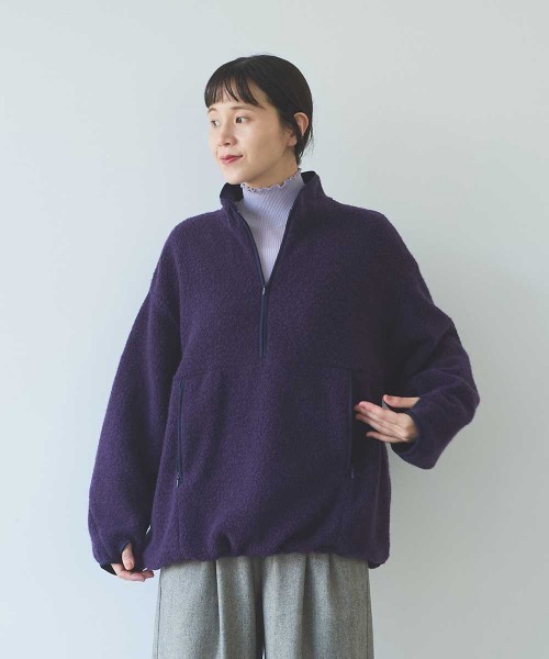 yuni（ユニ　）の「W/Ny Boa half zip cocoon pullover（その他トップス・レディース・パープル・FREE）」の9枚目の写真