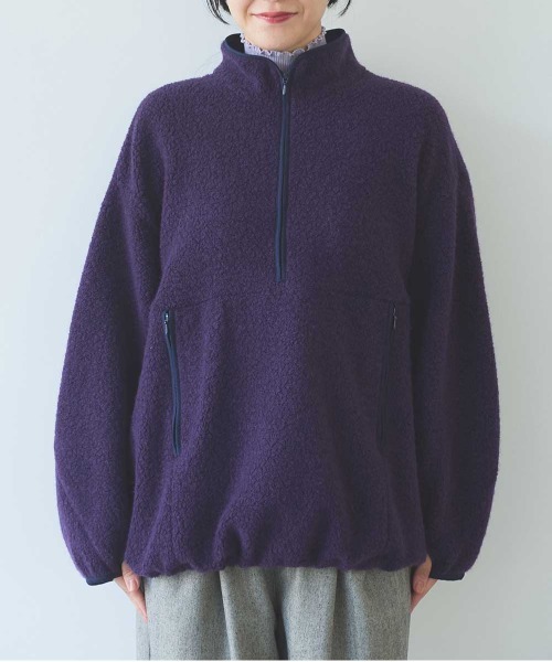 yuni（ユニ　）の「W/Ny Boa half zip cocoon pullover（その他トップス・レディース・パープル・FREE）」の13枚目の写真