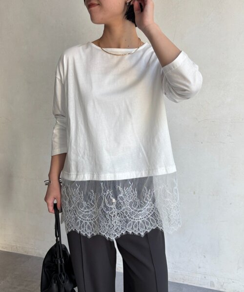 Jena espace merveilleux(ジェナ エスパスメルヴェイユ)の「裾レースカットソー(Tシャツ/カットソー・レディース・ブラック/オフホワイト・FREE)」の17枚目の写真