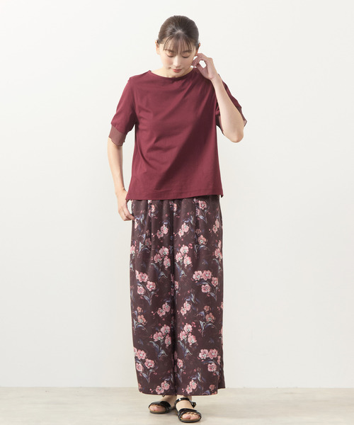 MELROSE claire(メルローズ クレール)の「【フラワーPT&無地アソートタックパンツ】(その他パンツ・レディース・ボルドー/ブルー/ネイビー/モカ・3/2)」の6枚目の写真
