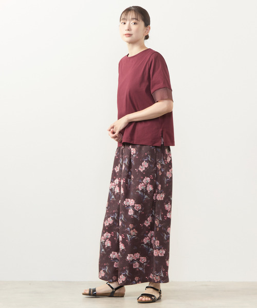 MELROSE claire(メルローズ クレール)の「【フラワーPT&無地アソートタックパンツ】(その他パンツ・レディース・ボルドー/ブルー/ネイビー/モカ・3/2)」の7枚目の写真