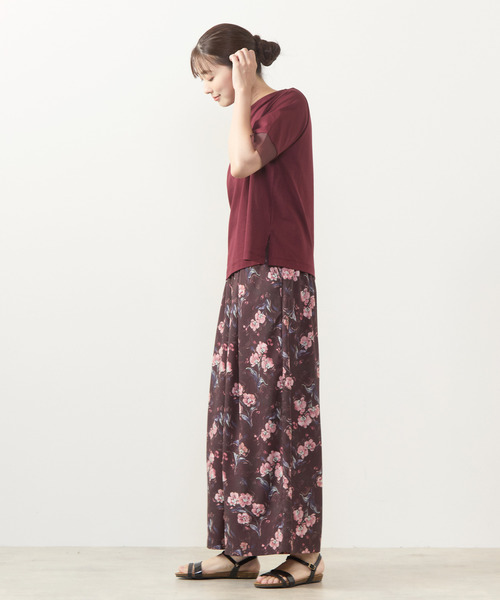 MELROSE claire(メルローズ クレール)の「【フラワーPT&無地アソートタックパンツ】(その他パンツ・レディース・ボルドー/ブルー/ネイビー/モカ・3/2)」の8枚目の写真