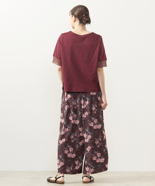 MELROSE claire(メルローズ クレール)の「【フラワーPT&無地アソートタックパンツ】(その他パンツ・レディース・ボルドー/ブルー/ネイビー/モカ・3/2)」の9枚目の写真