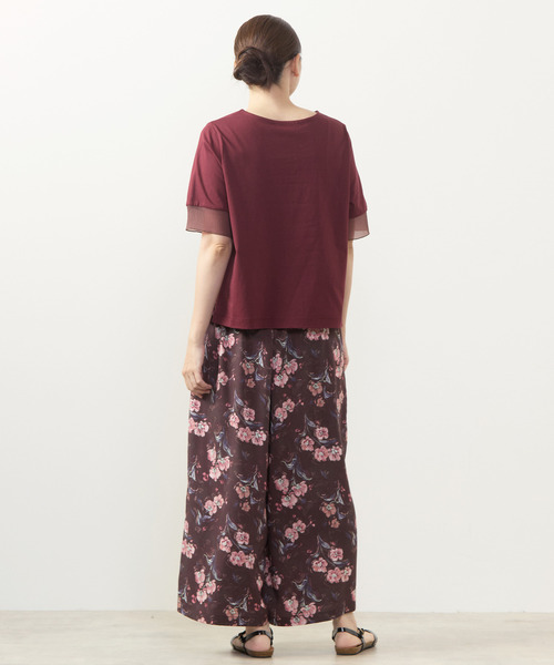 MELROSE claire(メルローズ クレール)の「【フラワーPT&無地アソートタックパンツ】(その他パンツ・レディース・ボルドー/ブルー/ネイビー/モカ・3/2)」の10枚目の写真