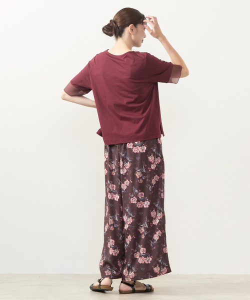 MELROSE claire(メルローズ クレール)の「【フラワーPT&無地アソートタックパンツ】(その他パンツ・レディース・ボルドー/ブルー/ネイビー/モカ・3/2)」の11枚目の写真