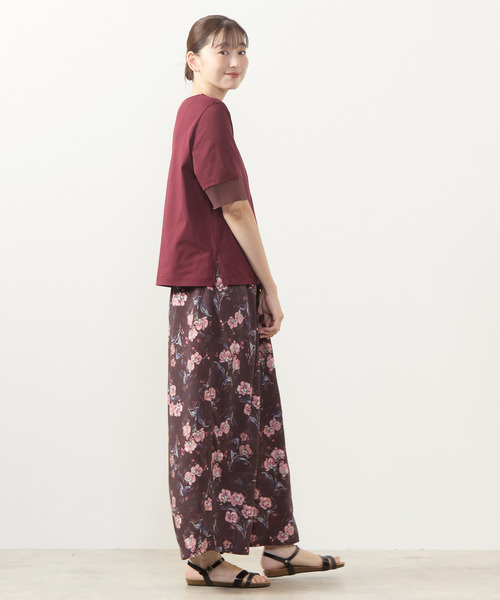 MELROSE claire(メルローズ クレール)の「【フラワーPT&無地アソートタックパンツ】(その他パンツ・レディース・ボルドー/ブルー/ネイビー/モカ・3/2)」の12枚目の写真