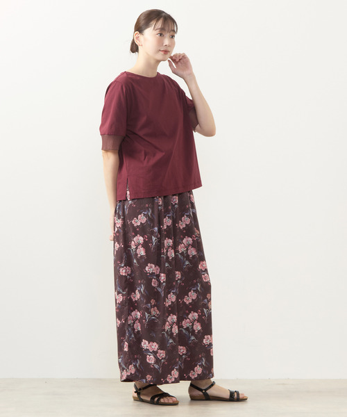 MELROSE claire(メルローズ クレール)の「【フラワーPT&無地アソートタックパンツ】(その他パンツ・レディース・ボルドー/ブルー/ネイビー/モカ・3/2)」の14枚目の写真