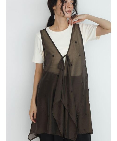 FIKA.(フィーカ)の「Sheer dot flare top(その他トップス・レディース・ブラウン/ブラック・MEDIUM)」の2枚目の写真