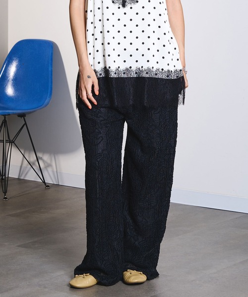 ROSE BUD(ローズバッド)の「MOLE LACE PANTS(その他パンツ・レディース・ホワイト/ブラック・ONE SIZE)」の2枚目の写真