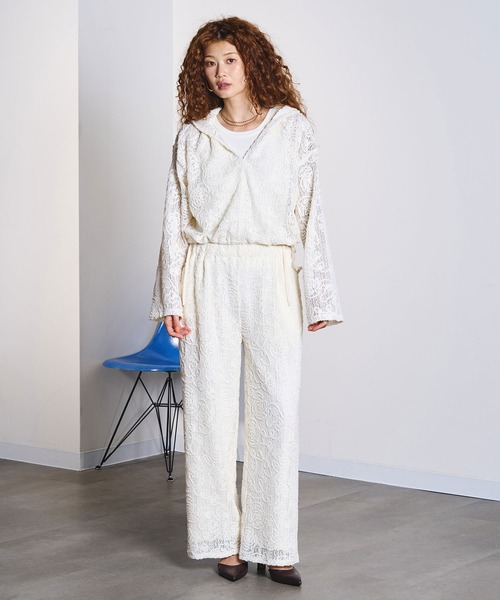ROSE BUD(ローズバッド)の「MOLE LACE PANTS(その他パンツ・レディース・ホワイト/ブラック・ONE SIZE)」の4枚目の写真