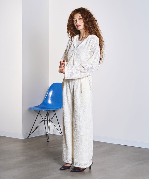 ROSE BUD(ローズバッド)の「MOLE LACE PANTS(その他パンツ・レディース・ホワイト/ブラック・ONE SIZE)」の5枚目の写真
