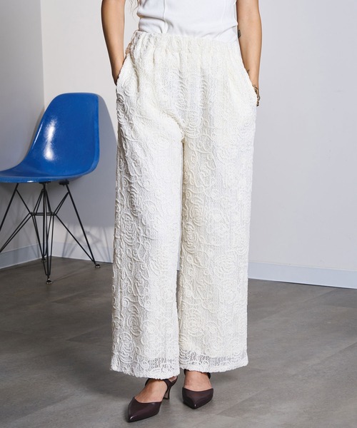 ROSE BUD(ローズバッド)の「MOLE LACE PANTS(その他パンツ・レディース・ホワイト/ブラック・ONE SIZE)」の8枚目の写真