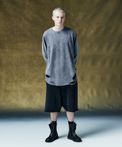 glamb（グラム）の「Fade Sweat Sarouel Shorts / フェイドスウェットサルエルパンツ（その他パンツ・メンズ・ブラック/ベージュ・S/M/L）」の7枚目の写真