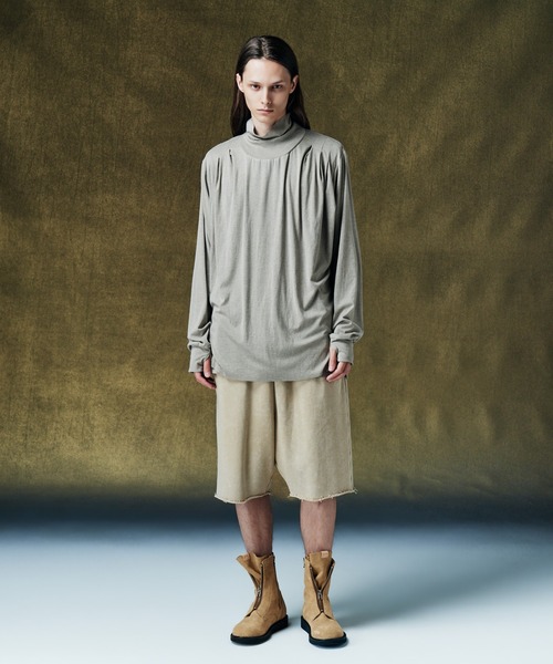 glamb（グラム）の「Fade Sweat Sarouel Shorts / フェイドスウェットサルエルパンツ（その他パンツ・メンズ・ブラック/ベージュ・S/M/L）」の12枚目の写真