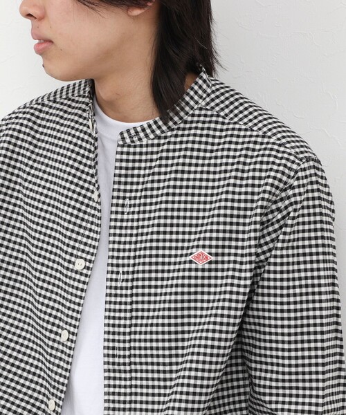 DANTON（ダントン）の「【DANTON/ダントン】BAND COLLAR SHIRT（DT-B0280 OXP）（シャツ/ブラウス・メンズ・ベージュ系その他/ブラック系その他・38/40/42/44）」の2枚目の写真