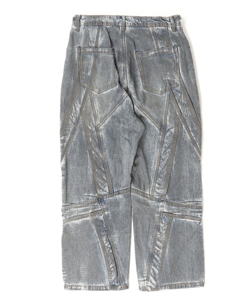 Chick（チック）の「Wide-leg Distressed Denim Pants / ワイドシルエット 汚れ加工 デニムパンツ 2026年 夏 夏服メンズ（デニムパンツ・メンズ・ネイビー・L）」の2枚目の写真