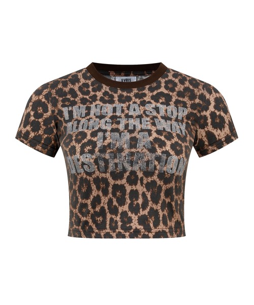 SupBaby by SUPPLIER(サプベイビーバイサプライヤー)の「Tシャツ|EVRIS x SupBaby I'm a Destination Cropped Tee|SupBaby by SUPPLIER(Tシャツ/カットソー・レディース・ホワイト/ブラック/レオパード・SMALL/MEDIUM)」の10枚目の写真