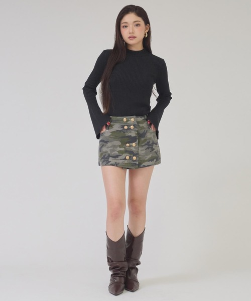 ANAP(アナップ)の「プチハイラメフレアスリーブリブトップス(ニット/セーター・レディース・ブラック/ホワイト/グレー・F)」の19枚目の写真