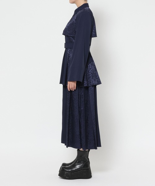 HARE（ハレ）の「【選べるミニ丈＆ロング丈】ジャガードソデアキプリーツワンピース(HARE)（ワンピース・レディース・ネイビー/ブラック/バーガンディー・SMALL/FREE）」の18枚目の写真