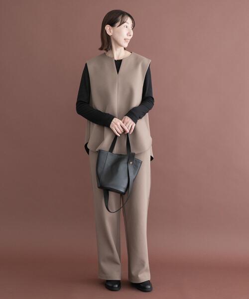 ITEMS URBANRESEARCH(アイテムズ アーバンリサーチ)の「ダンボールボンディング3点セット(セットアップ・レディース・モカ/ネイビー・FREE)」の1枚目の写真