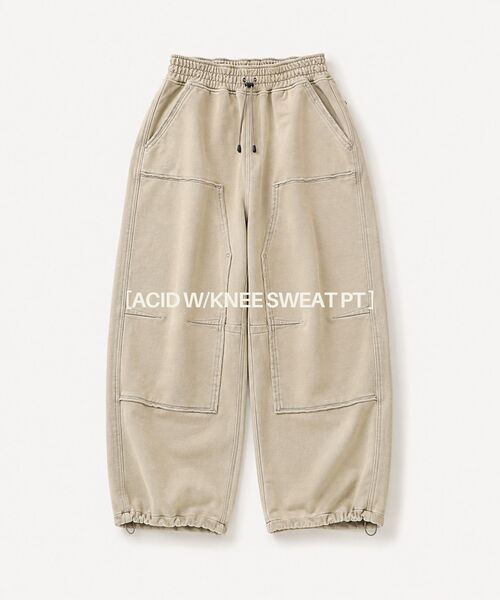 JOURNAL STANDARD(ジャーナルスタンダード)の「アシッド ダブル ニー スウェット パンツ(スウェットパンツ・メンズ・ボルドー/ベージュ/ブラック系その他・LARGE/MEDIUM)」の2枚目の写真