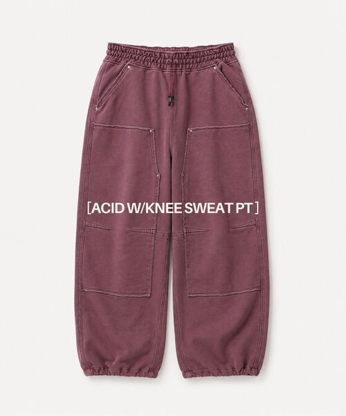 JOURNAL STANDARD(ジャーナルスタンダード)の「アシッド ダブル ニー スウェット パンツ(スウェットパンツ・メンズ・ボルドー/ベージュ/ブラック系その他・LARGE/MEDIUM)」の3枚目の写真