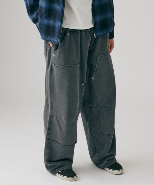 JOURNAL STANDARD(ジャーナルスタンダード)の「アシッド ダブル ニー スウェット パンツ(スウェットパンツ・メンズ・ボルドー/ベージュ/ブラック系その他・LARGE/MEDIUM)」の7枚目の写真